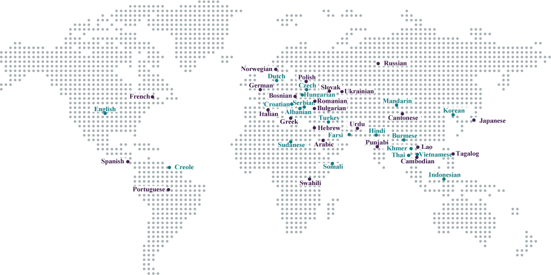 World Map with Languages